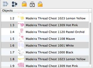 Description: 106-Color>Object Pane, multi select