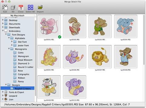 Description: Merge Stitch File window