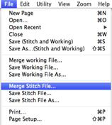 EW-FIle Menu, Merge stitch file