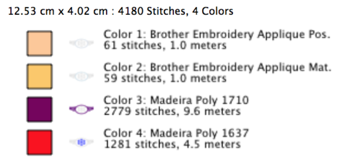 Brother Embroidery Thread Color Chart