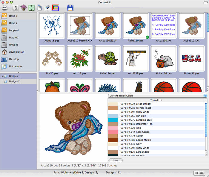Embrilliance Convert it Mac Includes Free Thumbnailer Embroidery