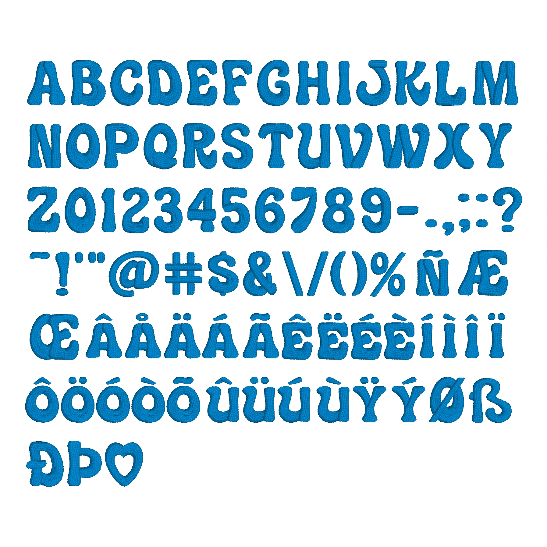 ACE Joplin All Glyphs Embrilliance Embroidery Software