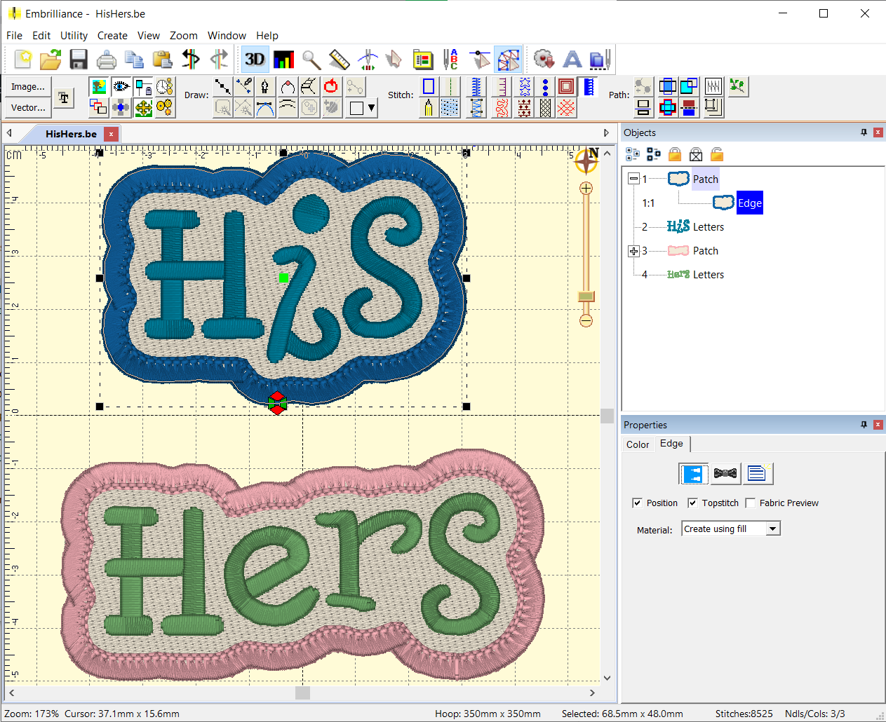 how to make raised text in sew art