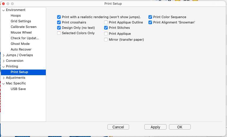 Print Pref – Embrilliance Embroidery Software