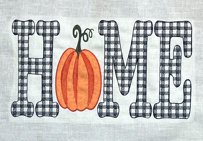Free Buffalo Plaid & Pumpkin HOME Embroidery Design (and Motifs!)