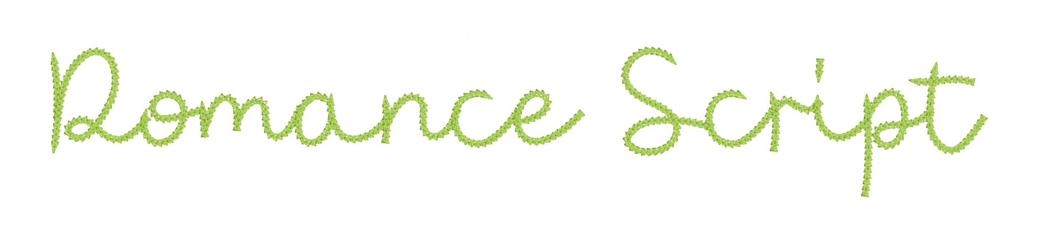 Romance Chain Stitch Script Example in Native Embrilliance Script Fonts