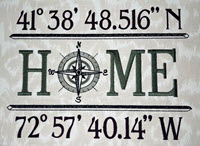 Free Vintage Compass “HOME” Sign Embroidery Project