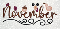 A New Monthly Design Collection, starting with this Free November Embroidery Design!